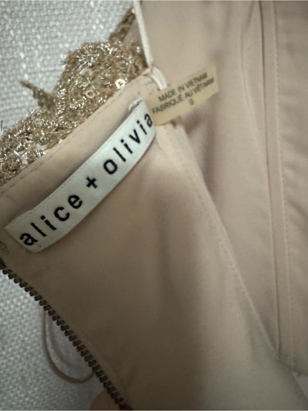 Alice + Olivia Gold Sequin Midi Dress - Picture 6 of 6